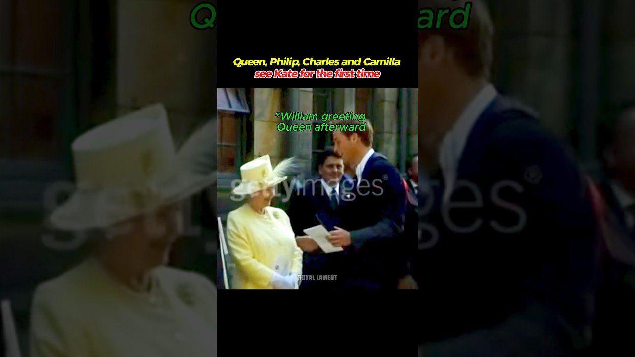 Queen, Philip, Charles and Camilla seeing Kate for the first time #KateMiddleton #TheQueen