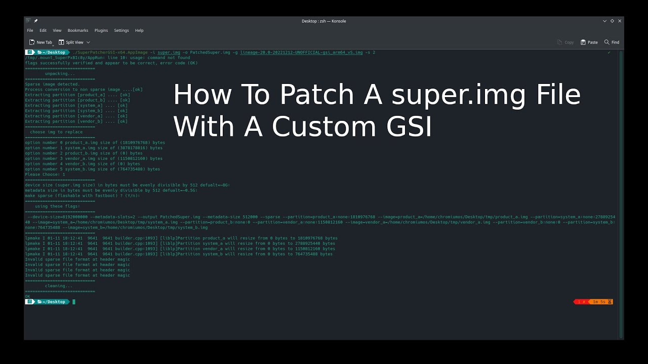 How To Patch A super.img With A Custom GSI