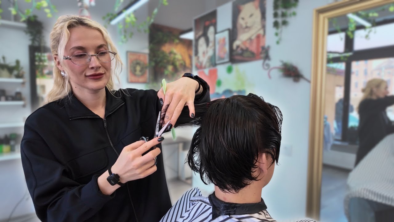 I Did a Scissor Haircut Inspired by Timothee Chalamet for This Guy | ASMR haircut✂️