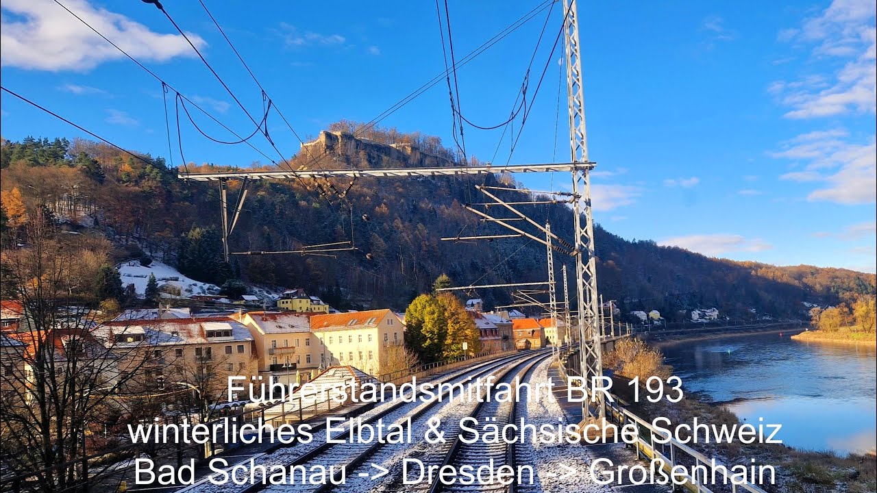 Führerstandsmitfahrt BR 193 Winter im Nationalpark Sächsische Schweiz und Elbtal