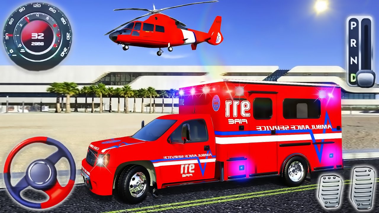 Ambulance Rescue Driver Simulator - Survival Emergency Van and Helicopter - Android GamePlay