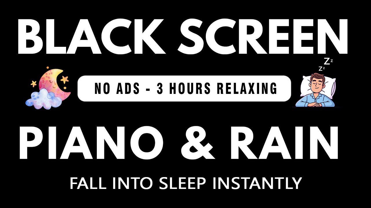 Peaceful Sleep Music with Gentle Night Rain - Fall Into Sleep in 10 Minutes, Eliminates Negative