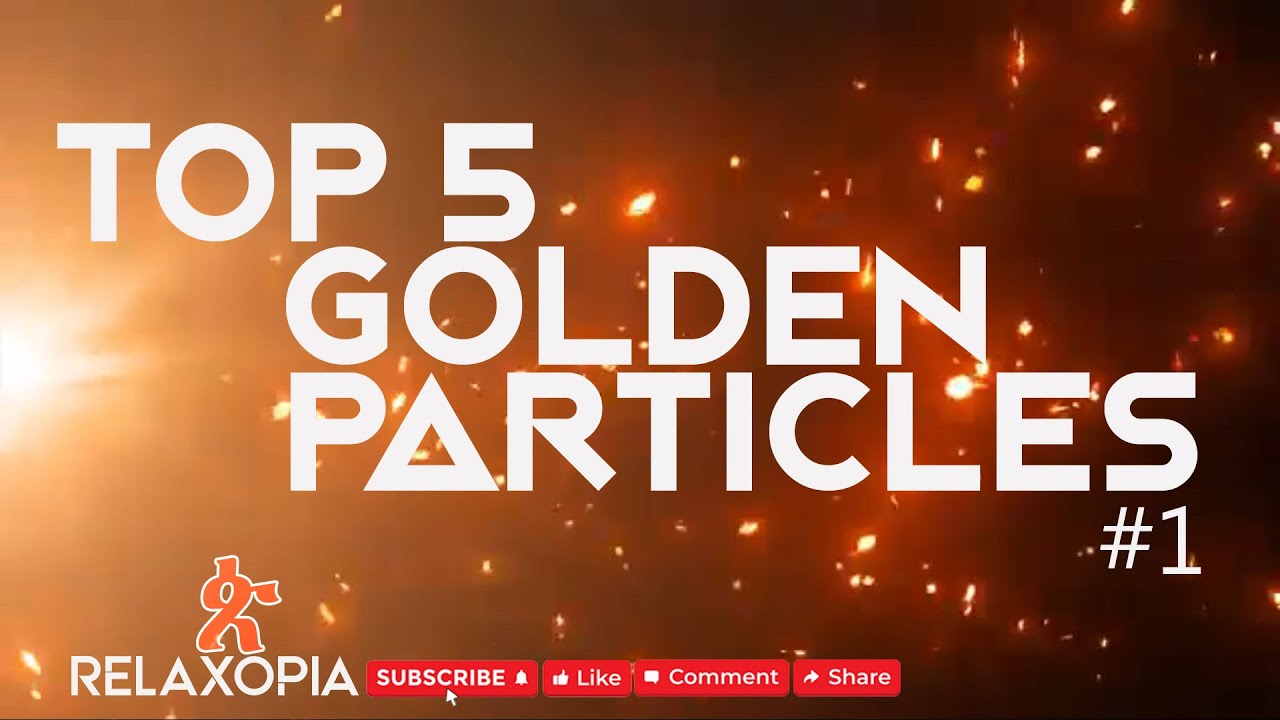 Top 5 Golden Particles, Black Screen Motion Graphics - HD Stock Footage - No Copyright