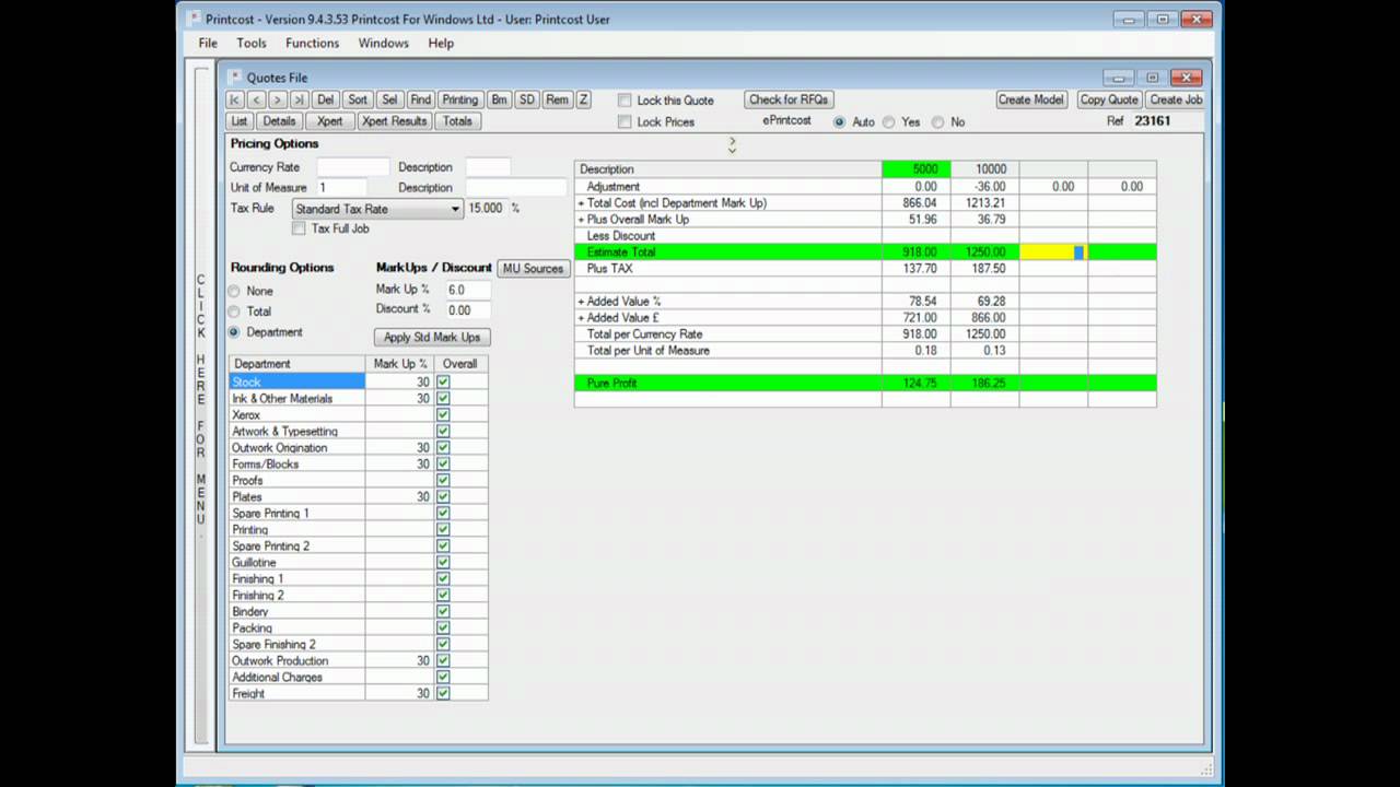 Printcost Xpert Estimating