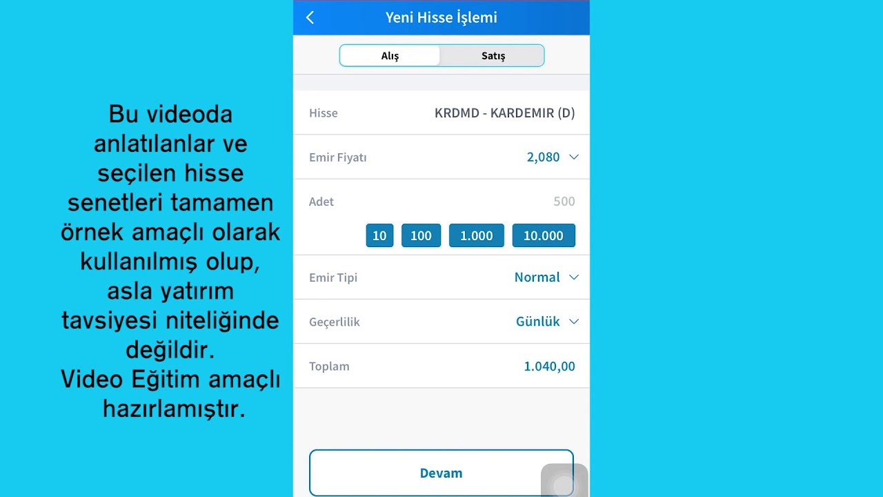 Halkbank Mobil ( Halk Mobil) &uuml;zerinden hisse alış - satış işlemleri