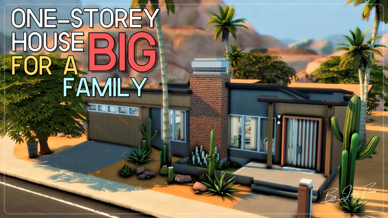 Дом для большой семьи👪│Строительство│One-storey house for a big family│SpeedBuild│NO CC [The Sims 4]