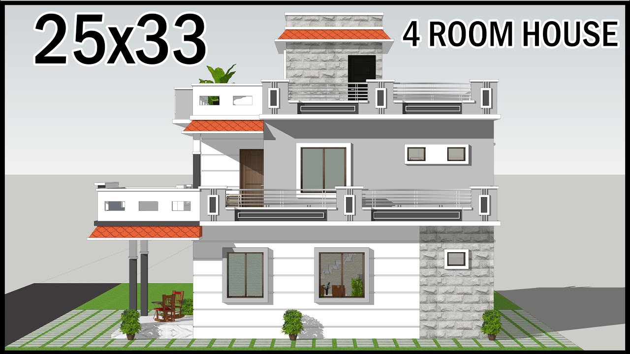 25x33 गाँव में सबसे अलग घर का डिजाईन, East Facing Village Best House Design With Vastu