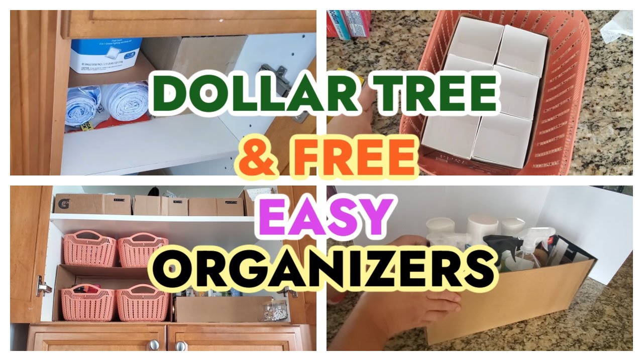 DOLLAR TREE AND FREE ORGANIZATION IDEAS AND HACKS FOR KITCHEN CABINETS AND DRAWERS REUSE REPURPOSE