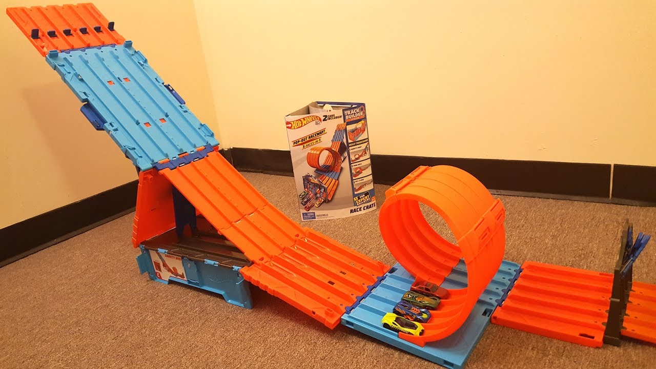 Набор для строительства гоночных трасс Hot Wheels Race Crate — распаковка и демонстрация