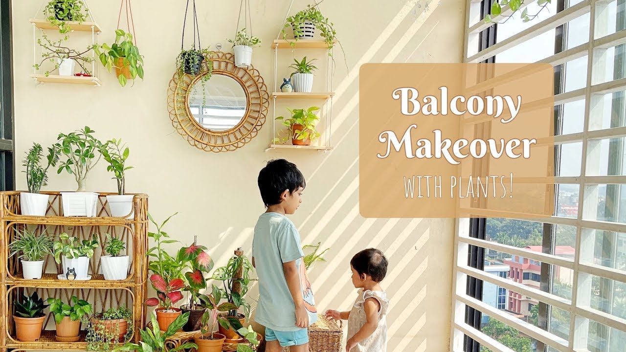 Apartment Balcony Makeover | Renter Friendly Room Makeover | Daily Vlog   Houseplant Styling Ideas