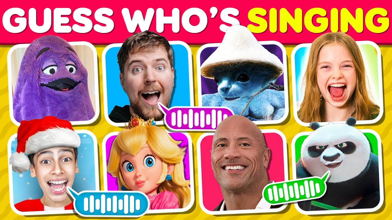 Guess Who's SINGING | MrBeast, Salish Matter, Grimace, King Ferran, Smurf Cat, Kung Fu Panda 4 #284