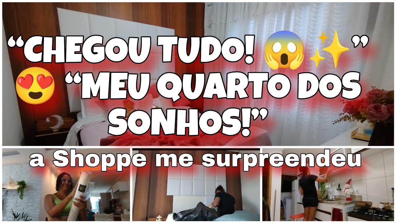 Transformação no meu quarto!! Cabeceira, Papel de Parede e Arandela — Chegou tudo da Shoppe 😱✨