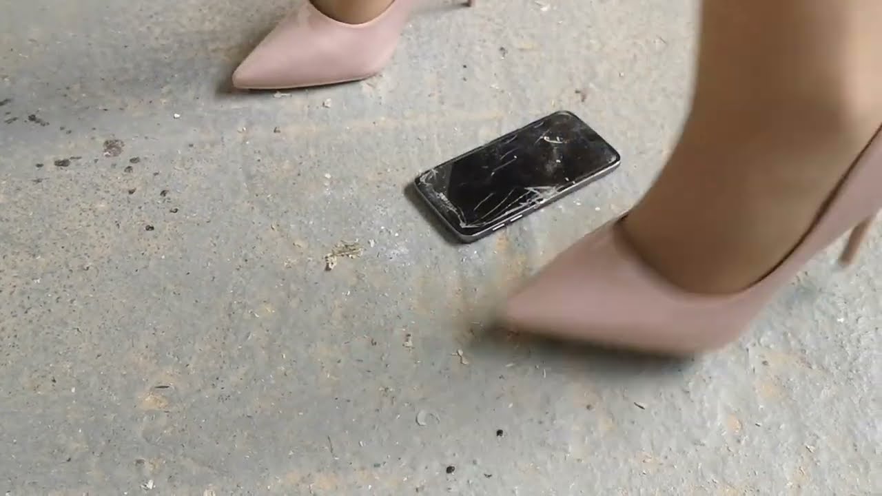 Heels crush phone | Heels trample phone | Crushing with nude heels