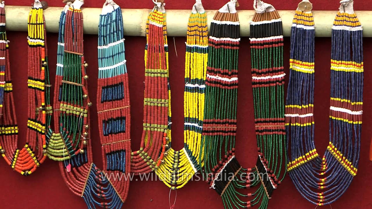 Multi coloured Naga bead tribal necklaces and accessories