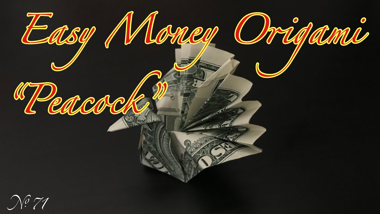 $1 Money Origami 孔雀 &ldquo;Peacock&rdquo; US dollar bill origami, Gift idea / お札で折り紙
