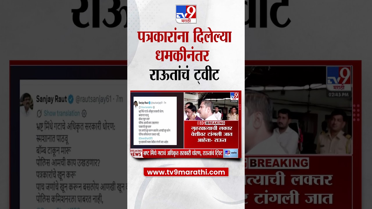Sanjay Raut | Sanjay Dina Patil याने पत्रकारांना दिलेल्या धमकीनंतर राऊतांचं ट्वीट