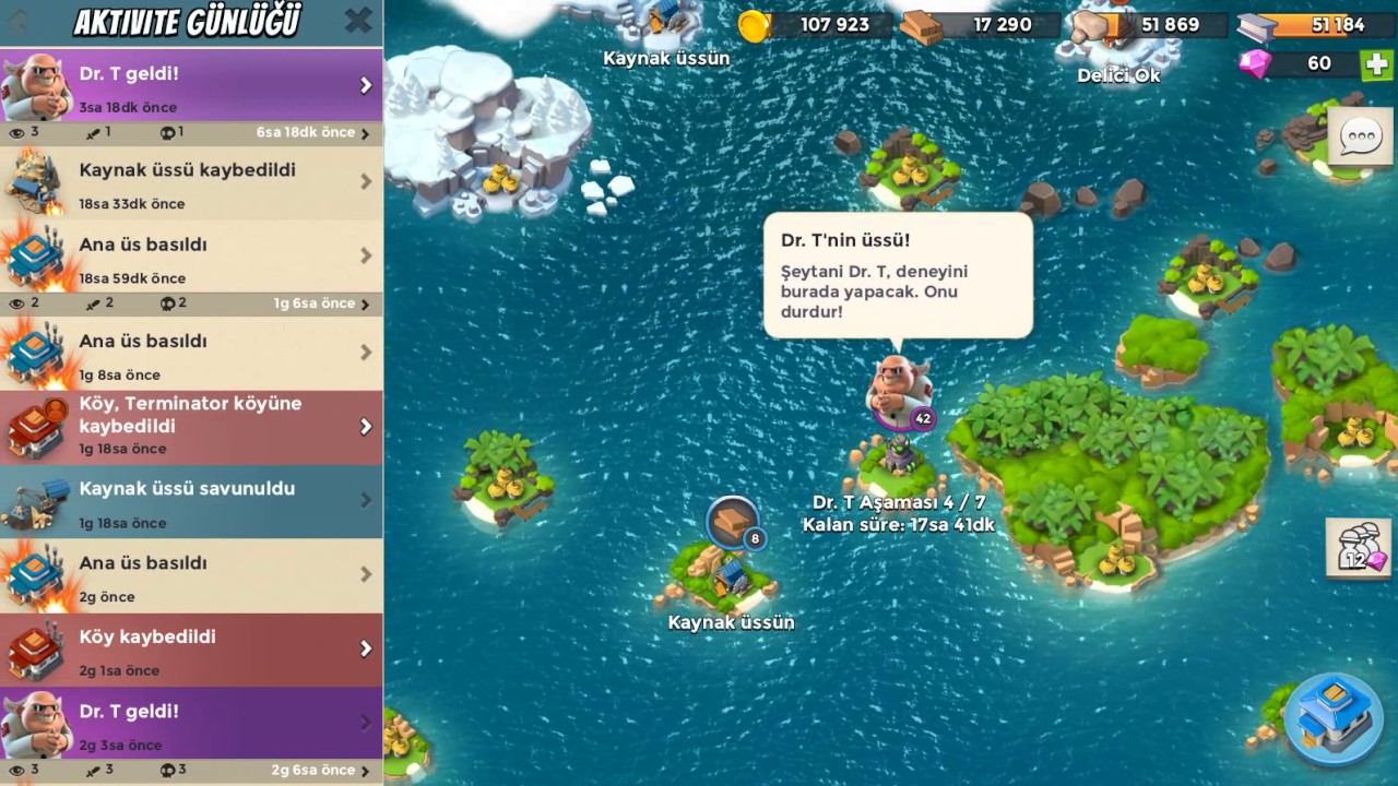 Boom Beach - Dr. Terör - Aşama 1-3 Küçük hesaplar Karışık Saldırılar  - TrAdBaK 21.04.2016