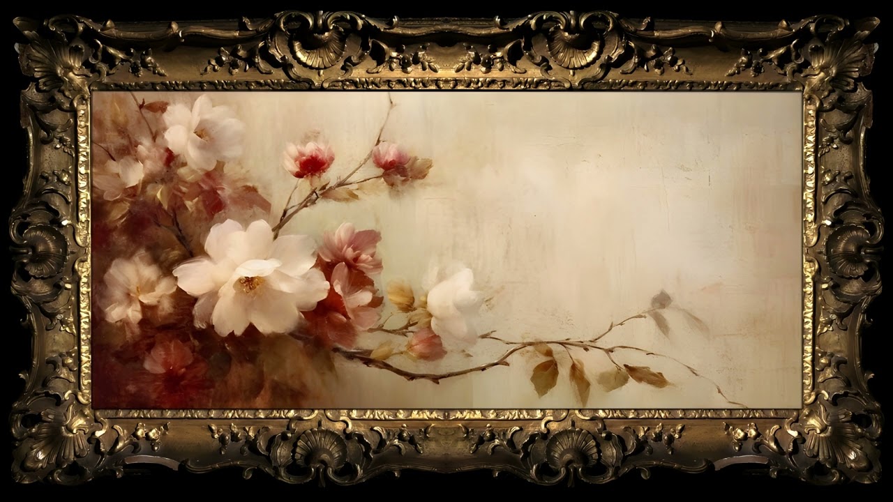 Framed Vintage Magnolia Oil Painting | Art Screensaver for TV