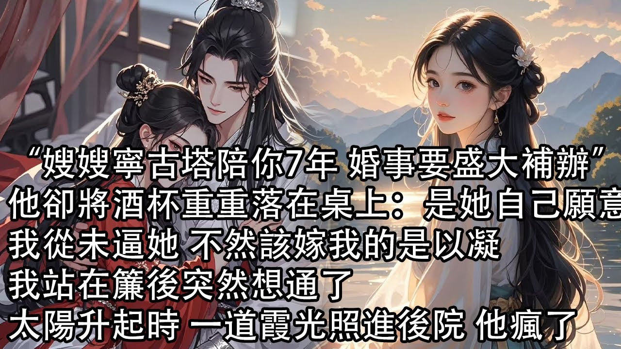 【一口氣看完】“嫂嫂寧古塔陪你7年 婚事要盛大補辦”，他卻將酒杯重重落在桌上：是她自己願意，我從未逼她 不然該嫁我的是以凝，我站在簾後突然想通了，太陽升起時 一道霞光照進後院 他瘋了