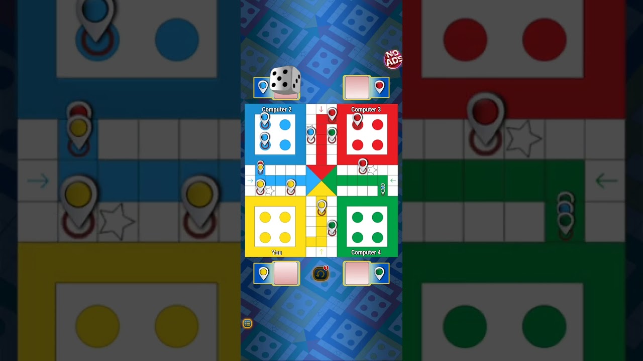 Ludo king game 🎲(play 215)Me vs computer 🎲💥Ludo king players 4 computer players #gameplayer 