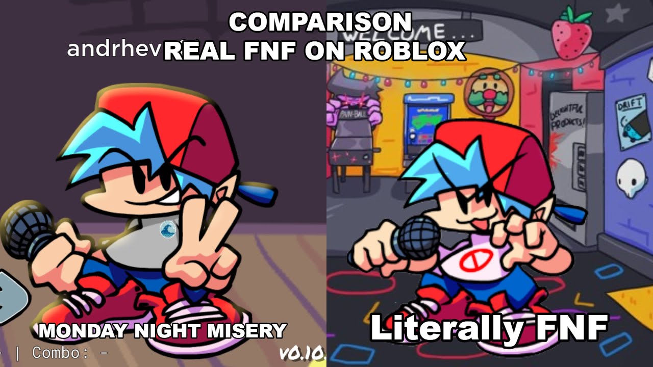 Monday Morning Misery & Literally FNF: REAL Roblox FNF Comparison