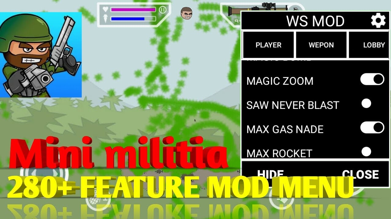 Mini milita mod menu latest 280+ feature The best mod menu for Mini Militia to date includes feature