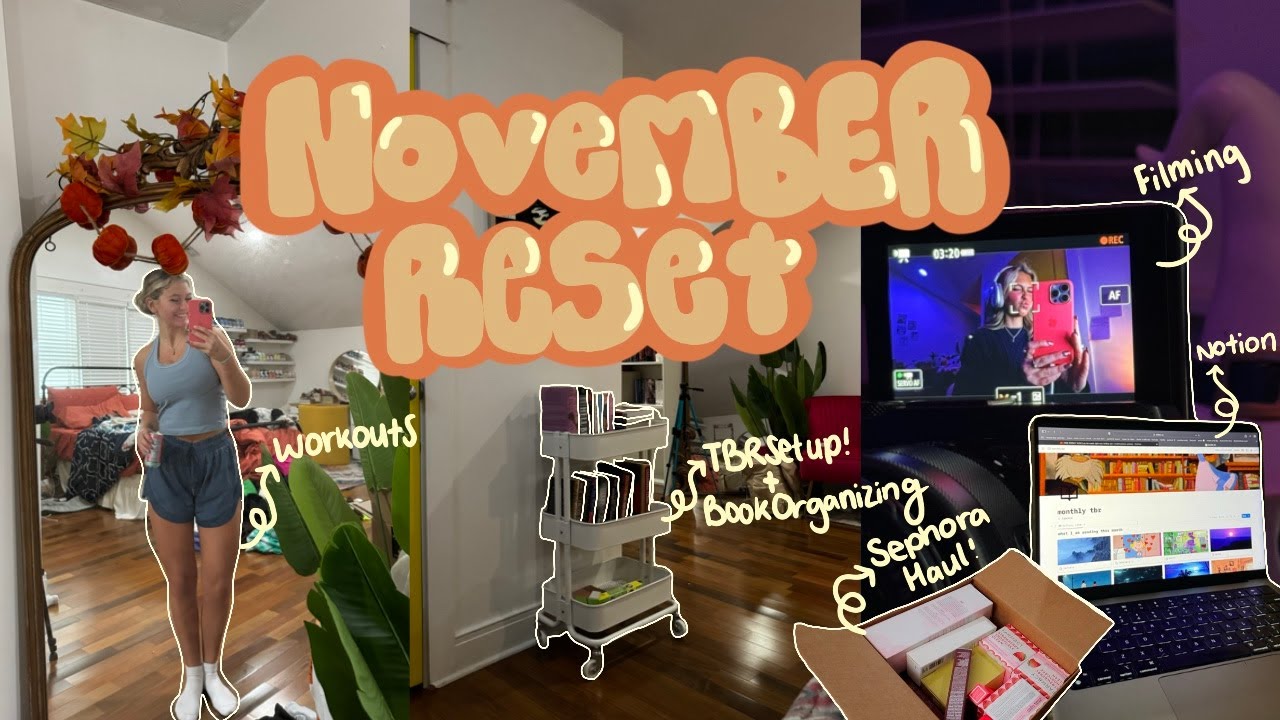 Resetting for November ✨🍂 // workouts, organizing, reading, notion set up, video planning and more!