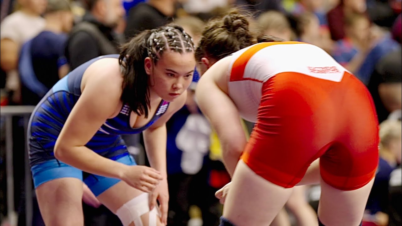 U17 Marta Mankowska (POL) vs Mailine Serdot (FRA) 57kg. Women girls youth wrestling tournament.