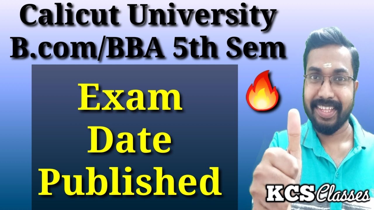 Calicut University B.com/BBA 5th Sem Exam Date Published |KCS classes 