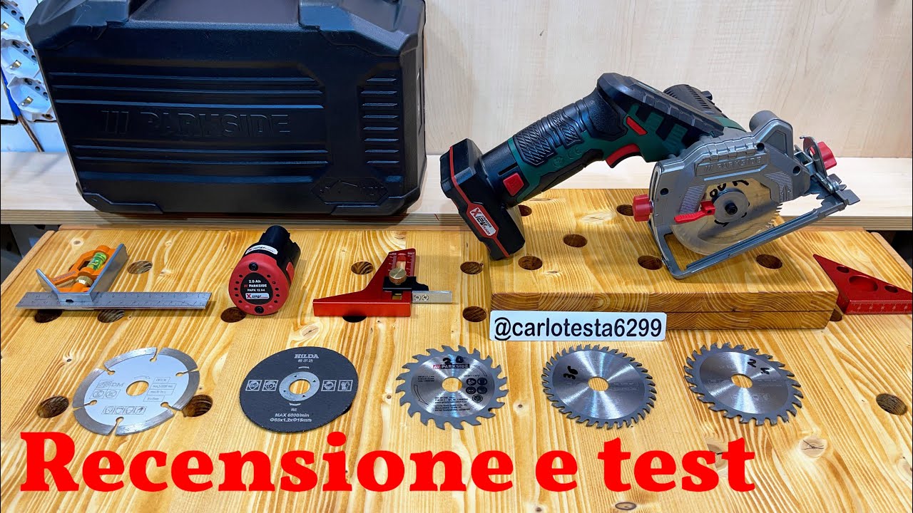 Parkside sega circolare ricaricabile 12 V recensione e test PHKSA 12 mini sega circolare Lidl 