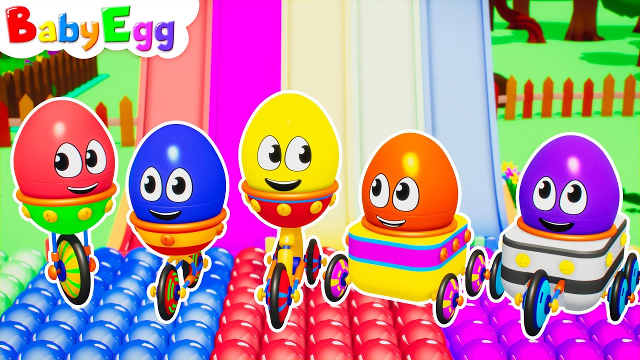 Learning Colors and Numbers Song | Colorful Eggs on the Farm | babyEgg Robot 8 Nursery Rhymes