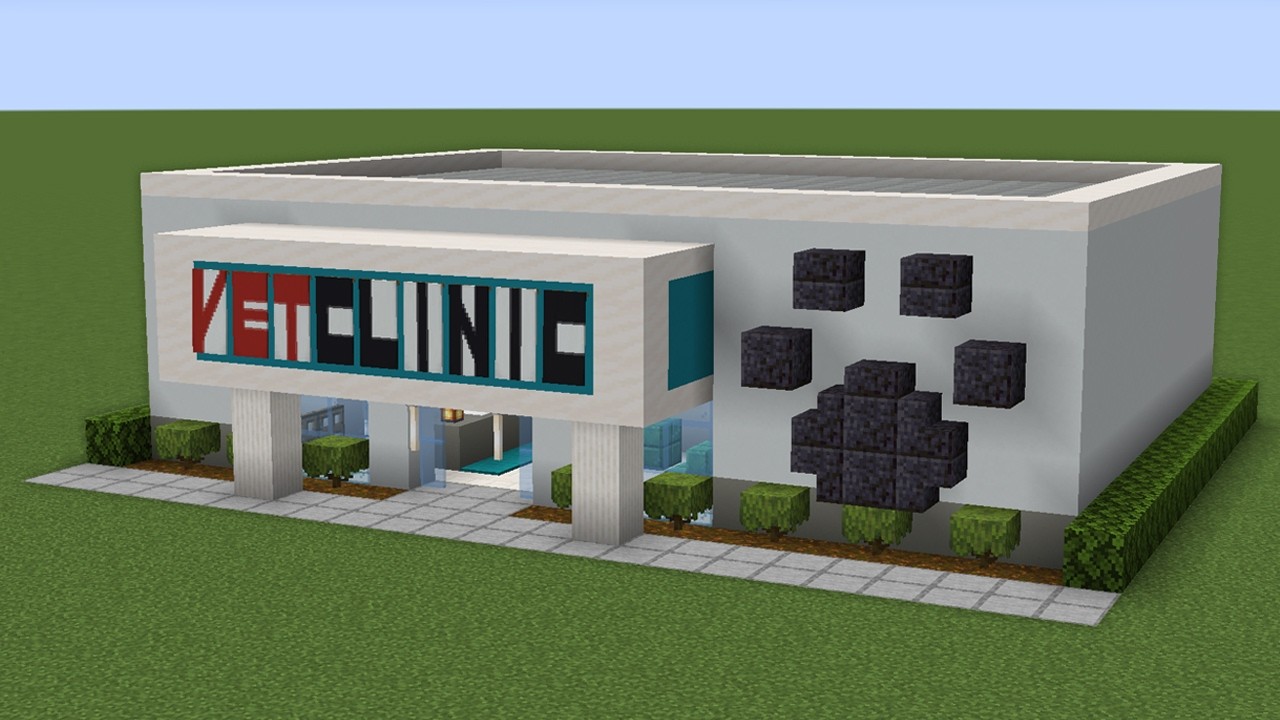 How to Build a Vet Clinic in Minecraft | Animal Hospital Tutorial