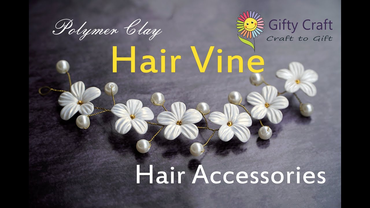 Polymer Clay Hair Vine | How to Make Bridal Hair Vine Handmade Tutorial DIY Craft Ideas | Clay Art