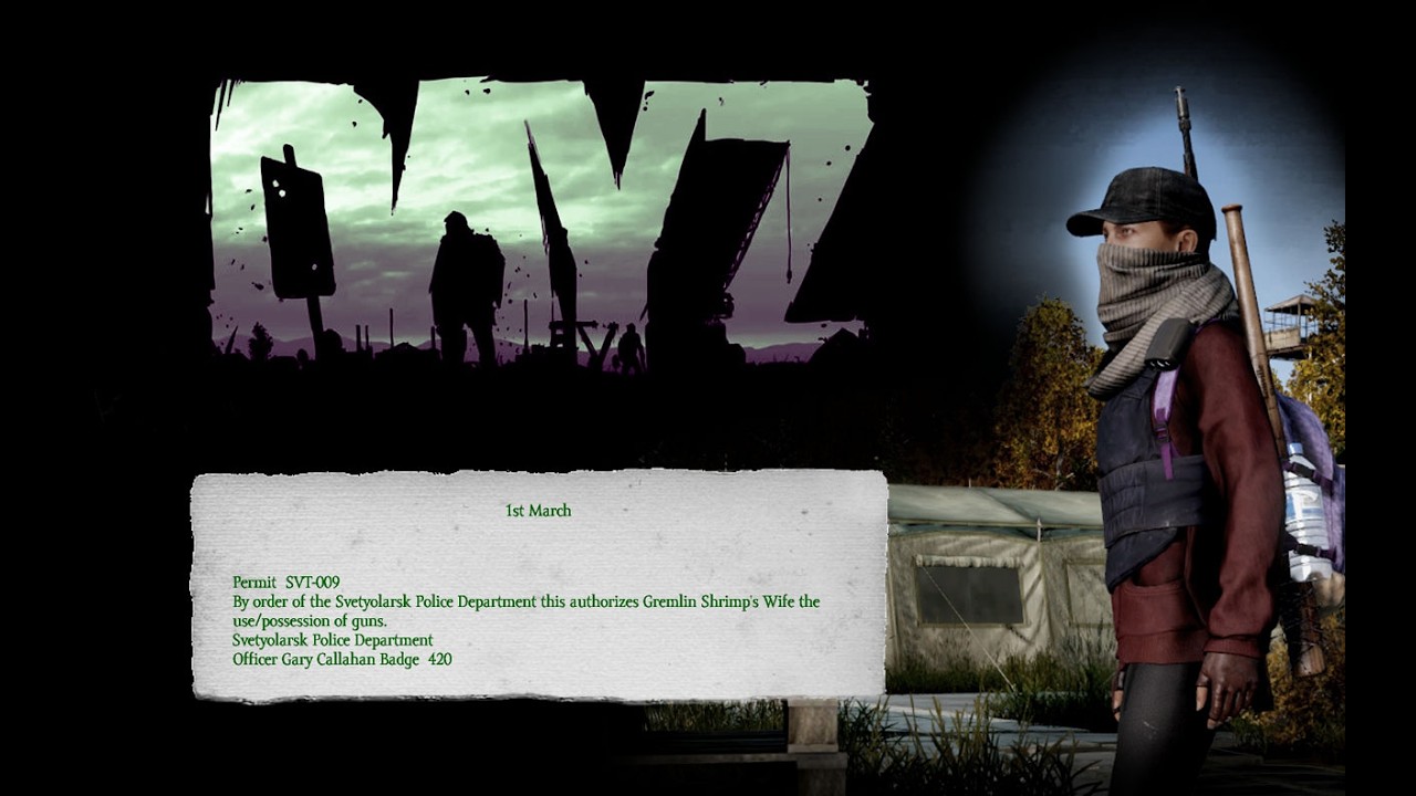 Gremlin Shrimp's Wife got her GUN Permit... REALLY UNEXPECTED! #dayz #OrganicRP #gaming