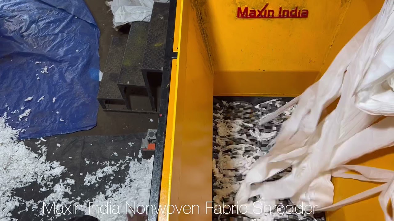 Non woven Fabric Shredder, Nonwoven Fabric Crusher, Nonwoven Fabric Shredding, #FabricCrushermachine