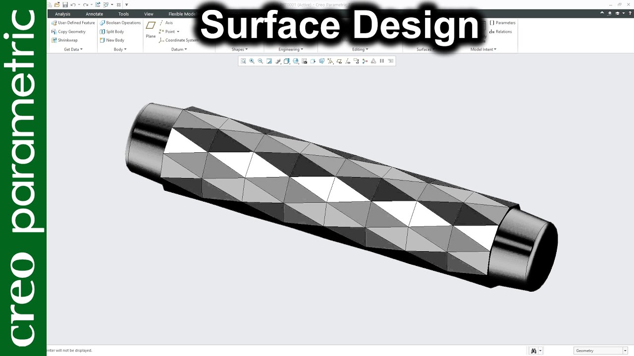 Diamond pattern bar | Surfacing in Creo Parametric