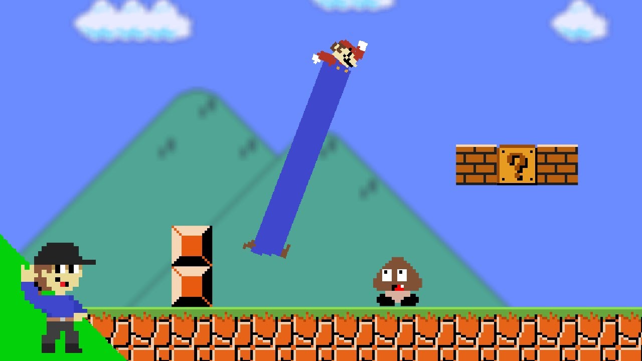 Every time Mario jumps, he gets TALLER!