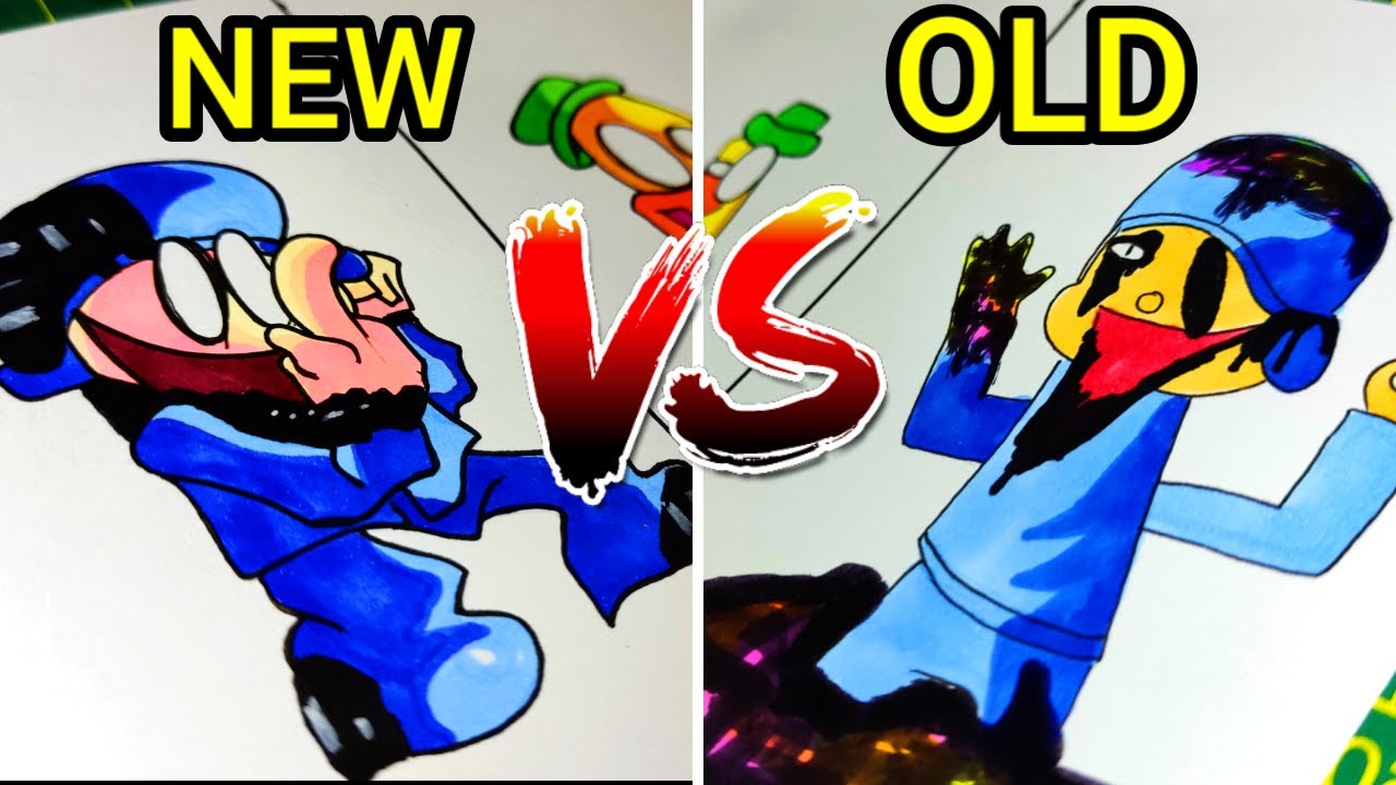 рисунок FRIDAY NIGHT FUNKIN New VS old CORRUPTED Pibby POCOYO Learn 😱 | Пибби х FNF мод