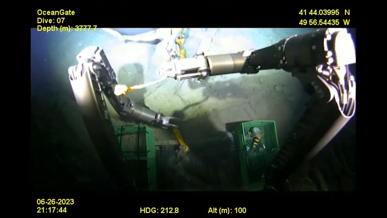 Pulling up wreckage of OceanGate's Titan sub