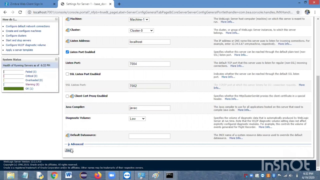 Weblogic 12c vertical clustering.