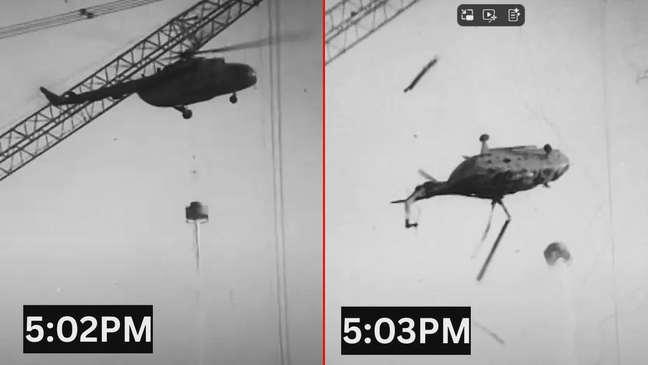Helikopter, kt&oacute;ry spadł do reaktora 4 w Czarnobylu