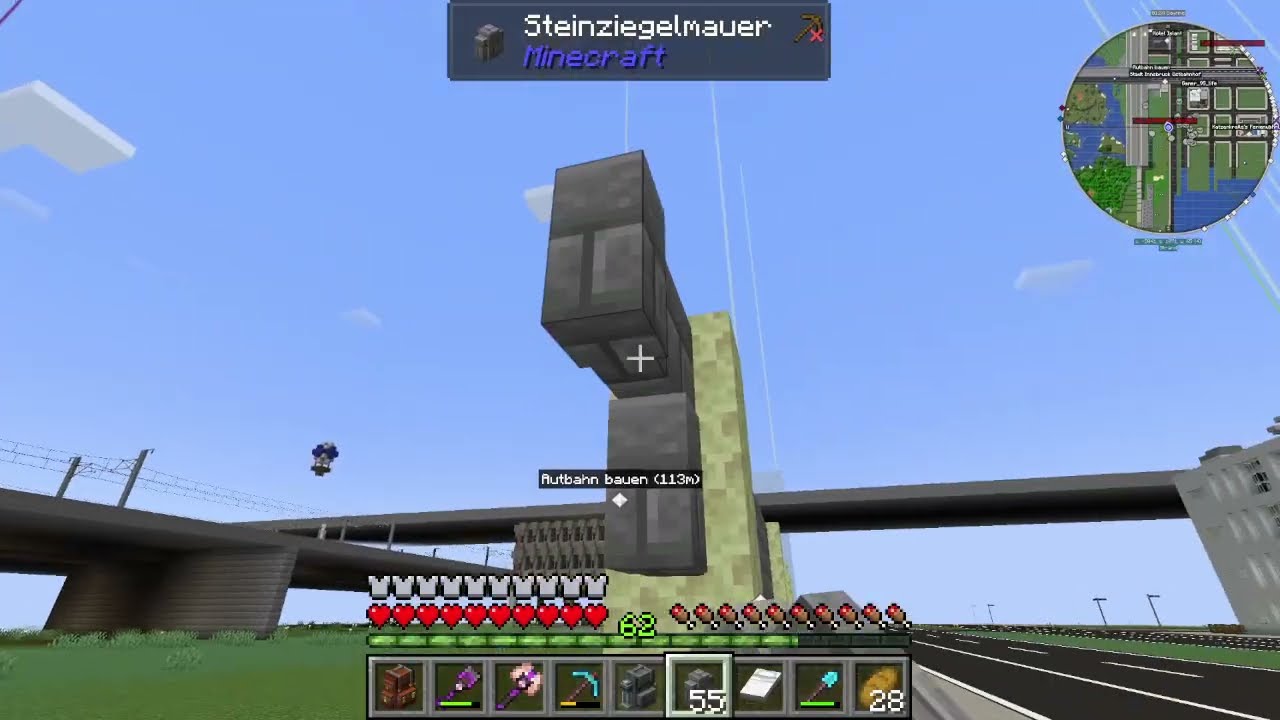 Minecraft Überlebensserver Schönbau Heute Bauen wir die Schallschutzwand am Ostbahnhof Innsbruck
