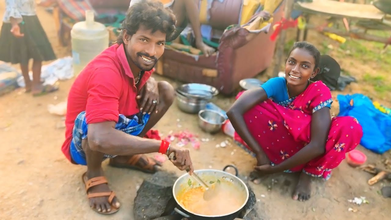 சாலை ஓரம் வாழும் மக்களின் ஒரு நாள் சமையல் | சின்னத்தம்பின் கோழி கறி குழம்பு @MRVS728 