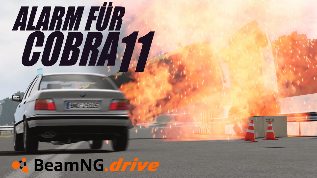 【BeamNG】Alarm für Cobra 11 風カーアクション！アウトバーン上での多重事故！！