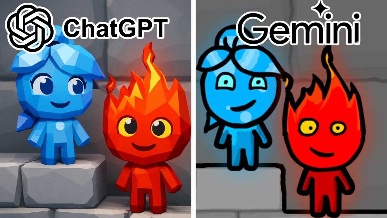 ChatGPT vs Gemini Criando FIREBOY & WATERGIRL do ZERO! (jogável?)