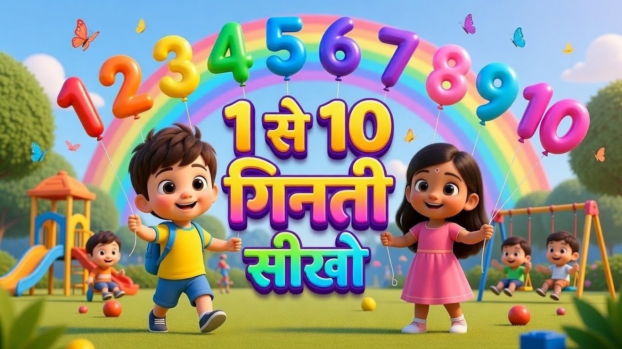 1 से 10 गिनती सीखो | Hindi Counting 1to10 | बच्चों के लिए मजेदार कविता.#HindiCounting#NurseryRhymes