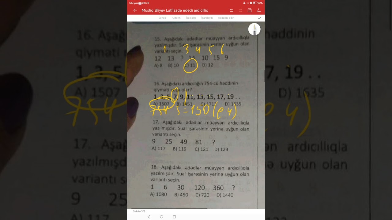 Müsfiq Əliyev Lutfizadə Ədədi ardicilliq