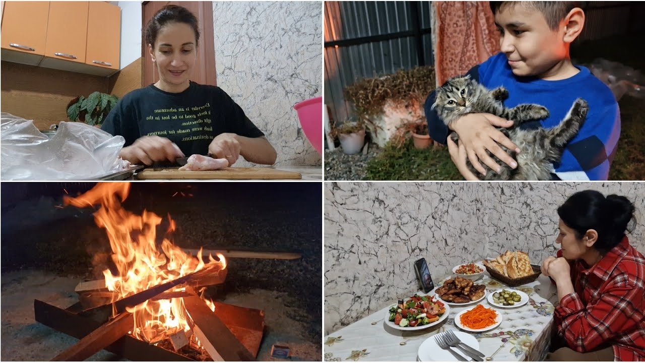 VLOG 🇰🇿 İŞDƏN GƏLİB GECƏ MANQAL AÇIB KABAB BİŞİRDİM😉