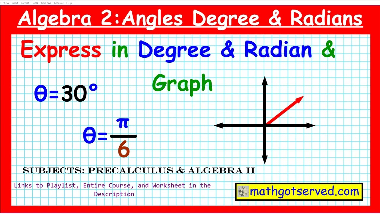Algebra 2 Angles and Degree Radians Sketch Quadrant standard position mathgotserved