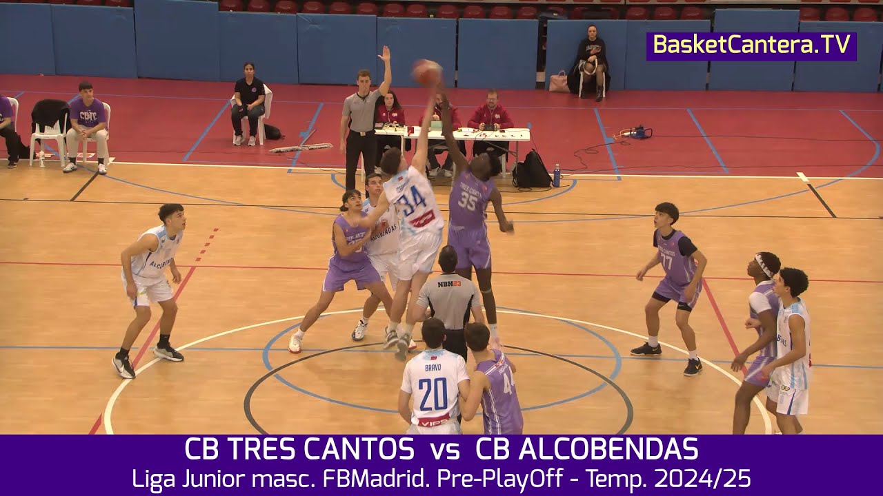 U18M. CB TRES CANTOS  vs  CB ALCOBENDAS.- Liga Junior masc. FBMadrid. Pre-PlayOff - Temp. 2024/25